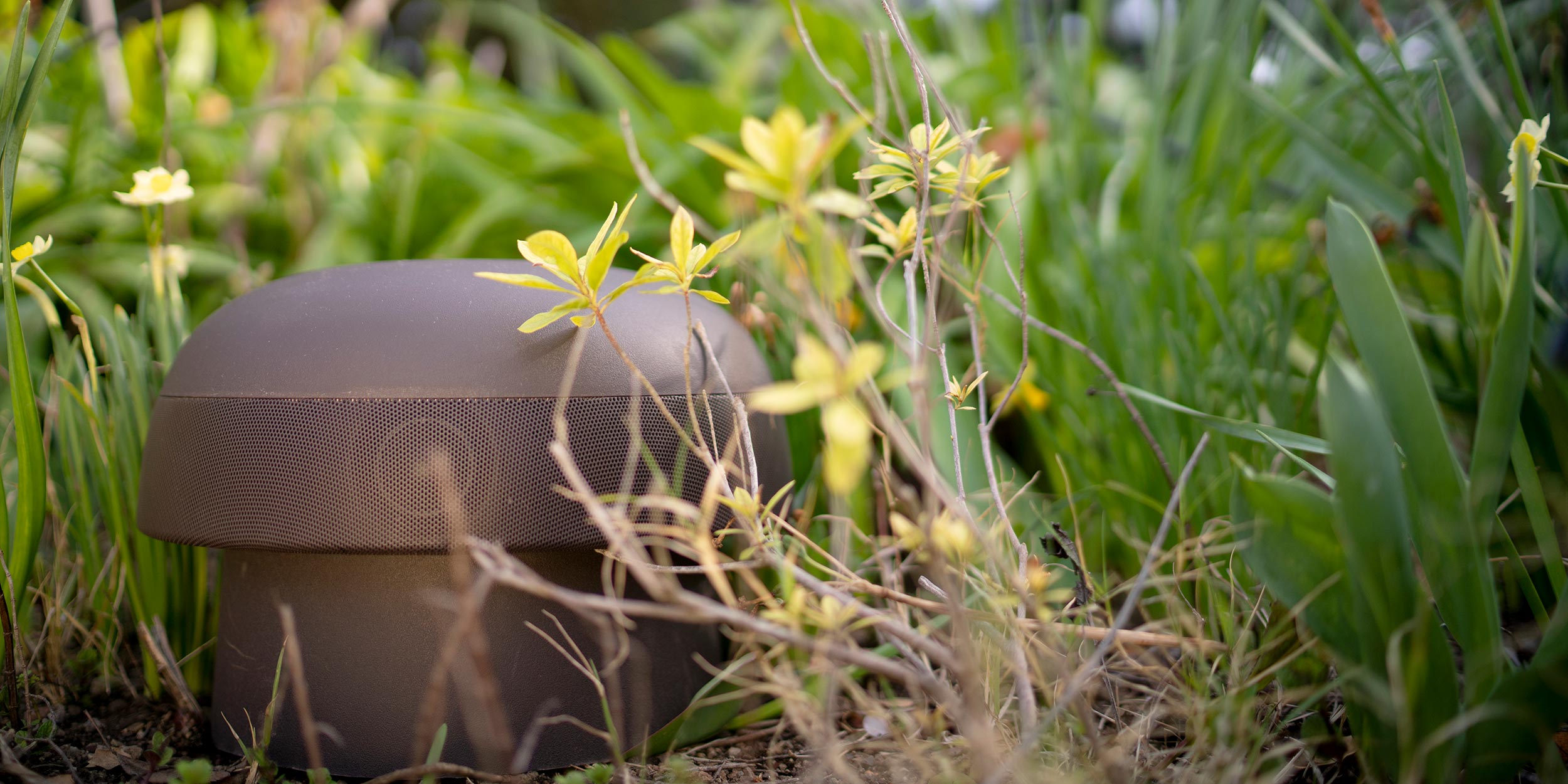 A luxury outdoor living space with seating, lighting, and fire features.